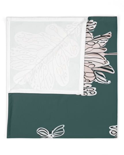 Soft White Floral Butterflies Baby Swaddle 30″×40″ Blanket