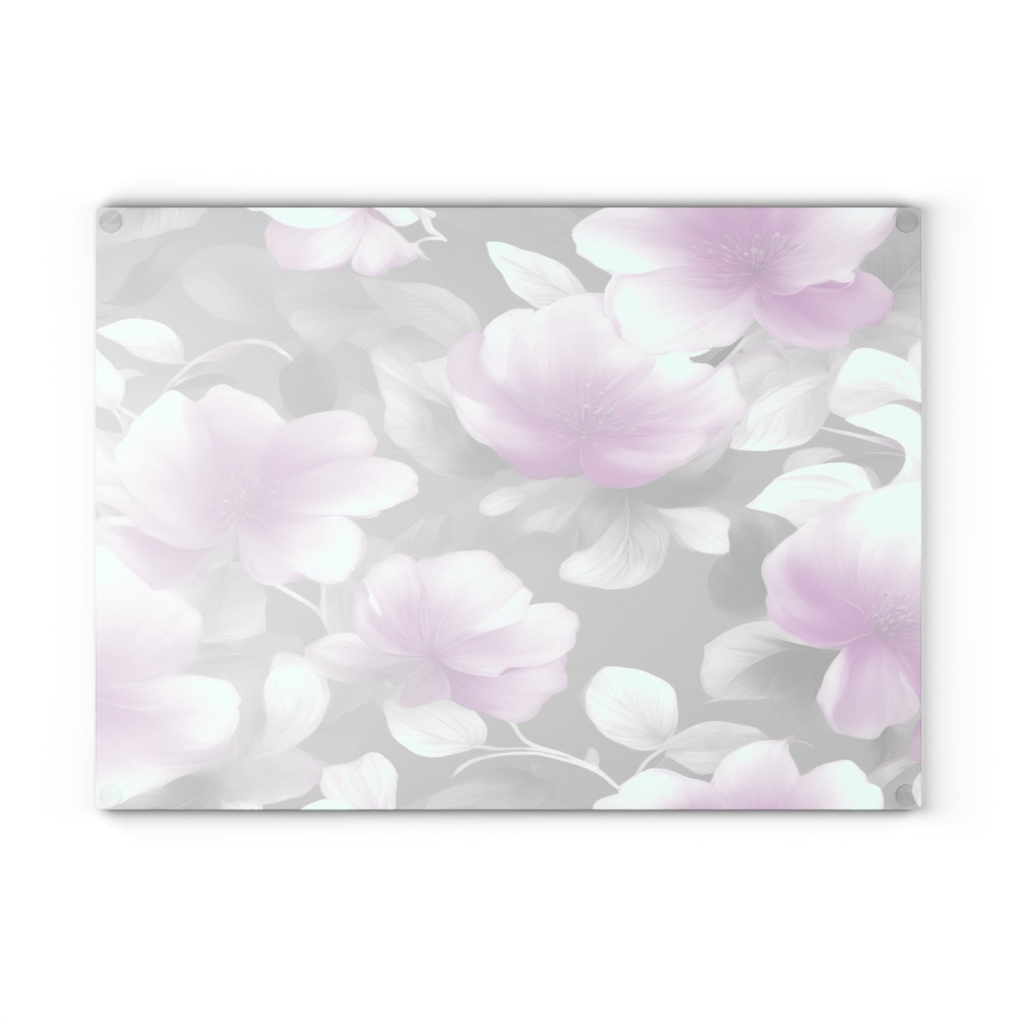 Purple Blossom Floral Bunch Glass Cutting Board, 11" x 15"