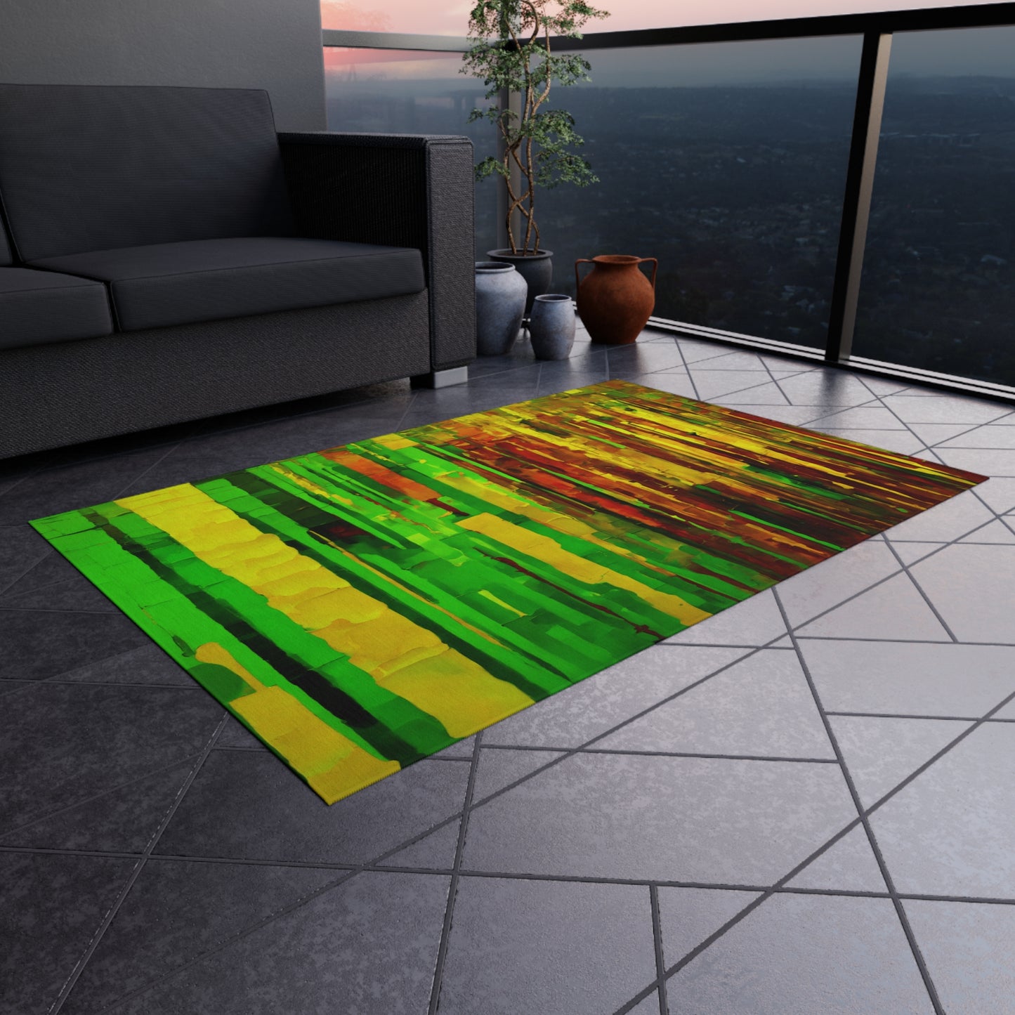 Striped Beta 48" x 72" Outdoor Rug