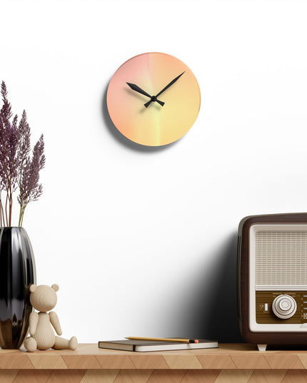 Hot Peach Fade Acrylic Round Wall Clock, 8" x 8"