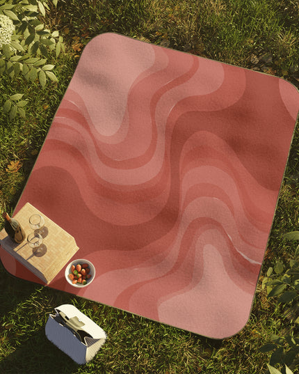 Power Red Wavey 61" × 51" Picnic Blanket