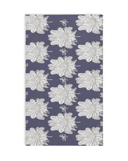 White Floral Butterflies Hand Towel, 16" x 28"