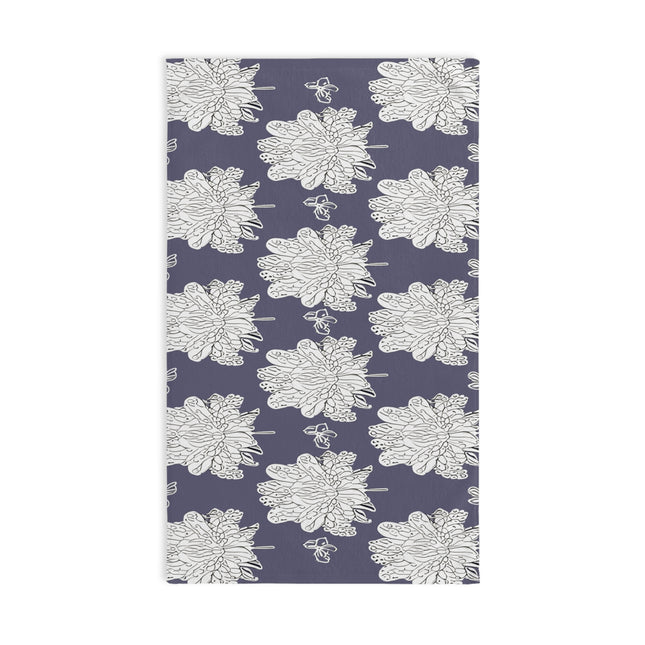 White Floral Butterflies Hand Towel, 16" x 28"