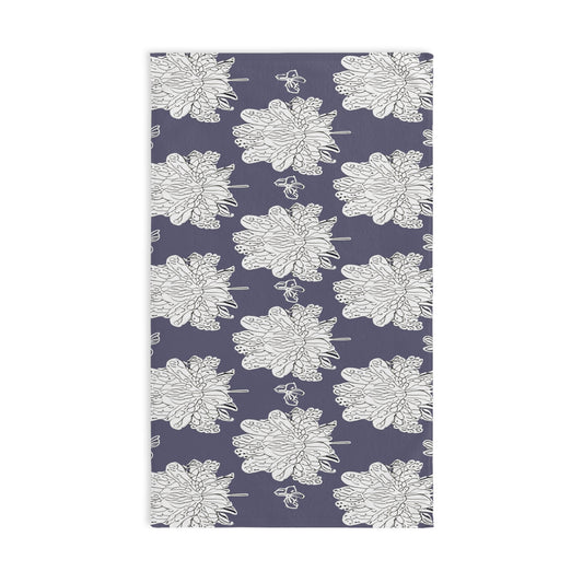 White Floral Butterflies Hand Towel, 16" x 28"