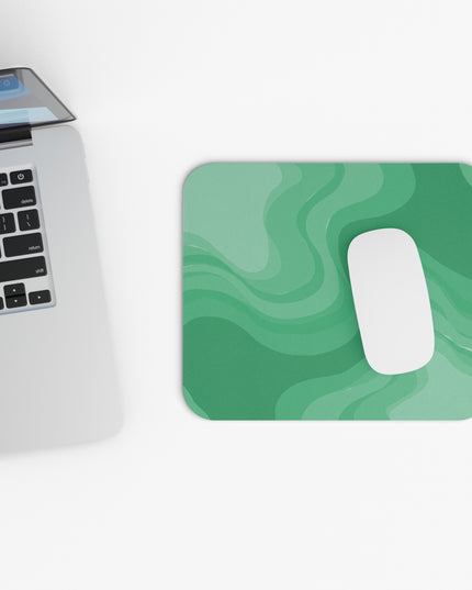 Mint Green Wavey Mouse Pad, 9" x 8" Rectangle