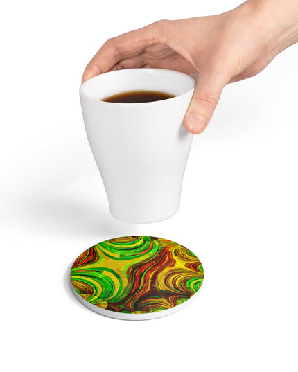 Uzi Spiral Beta 4" x 4" Round Ceramic Coaster