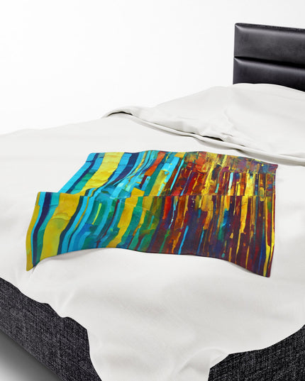 Striped Alpha Velveteen Plush Blanket, 30" x 40"