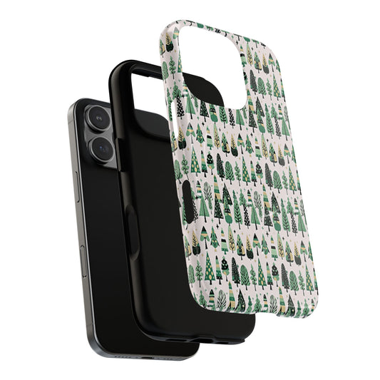 Mini Vintage Green Trees Iphone 16 Pro Tough Magnetic Cases