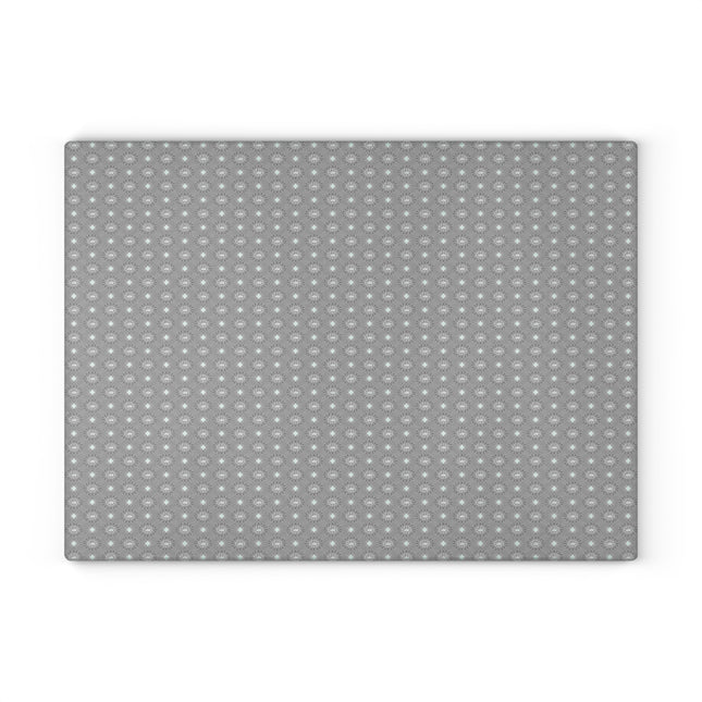 Desaturated Star-crossed Bodies Glass Cutting Board, 11" x 15"