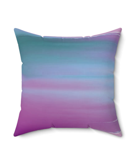 Dark Blue Green Sea Purple Fog 18" x 18" Faux Suede Square Pillow
