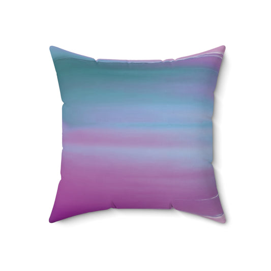 Dark Blue Green Sea Purple Fog 18" x 18" Faux Suede Square Pillow