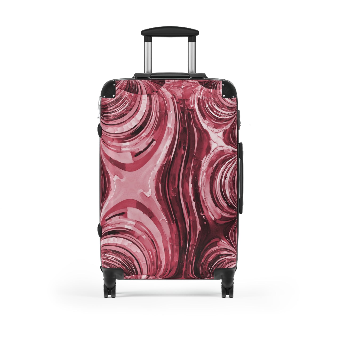 Uzi Spiral Ruby Medium Suitcase with built in lock, 4 double-wheels, telescopic handle, and ABS back hard-shell