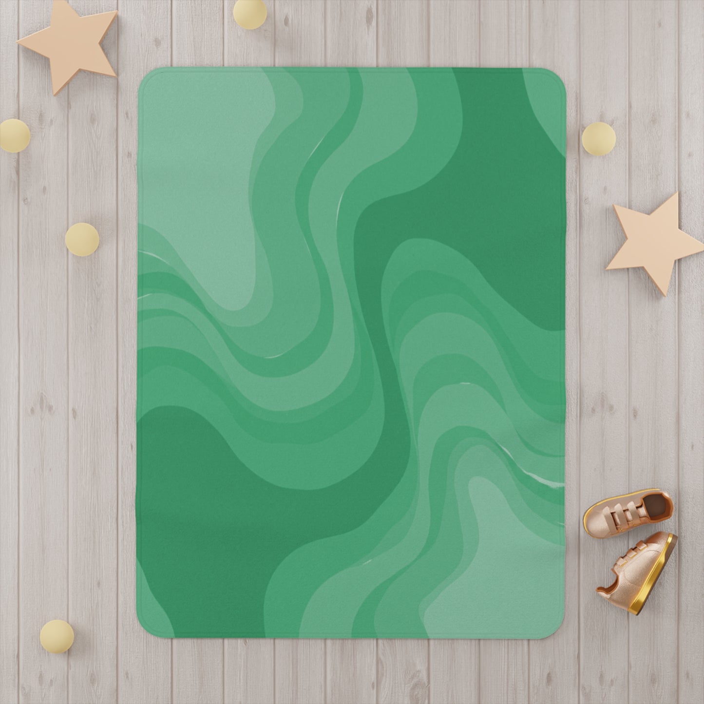 Mint Green Wavey Toddler Blanket, 30" x 40"