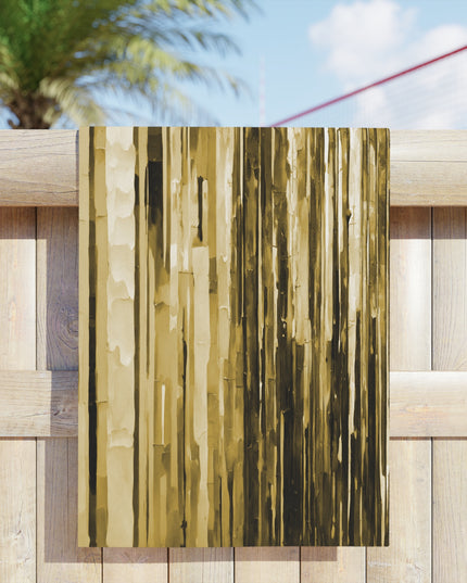 Striped Light Brown Beach Towel, 24" x 44"