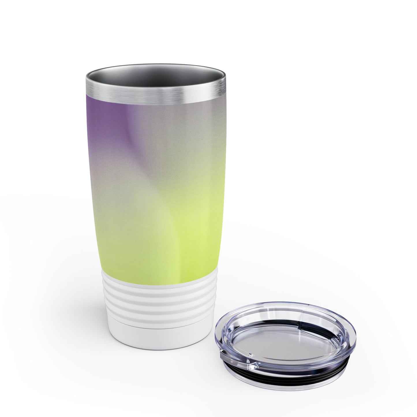 Purple Golden Fade Ringneck Tumbler, 20oz in white, steel and black