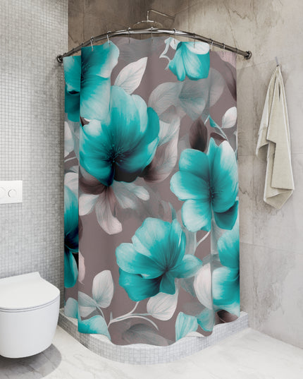 Tif Green Gray Floral Bunch Shower Curtains, 71" x 74"