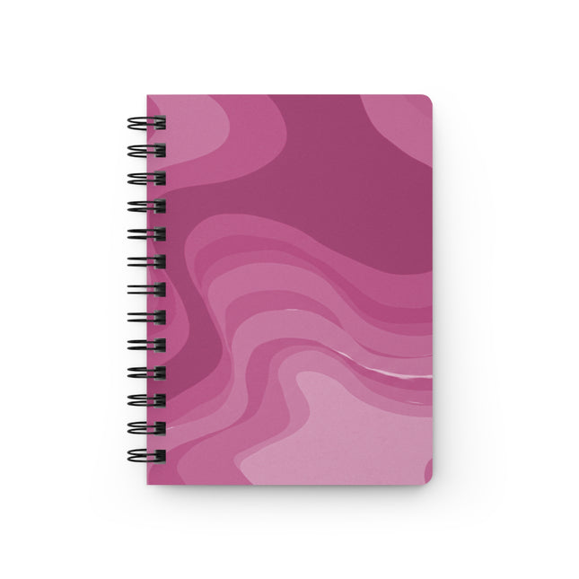 Pinky Mauve Wavey Spiral Bound Journal, 5" x 7" 150 pages