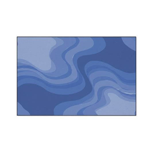 Deep Blue Wavey 48" x 72" Heavy Duty Floor Mat