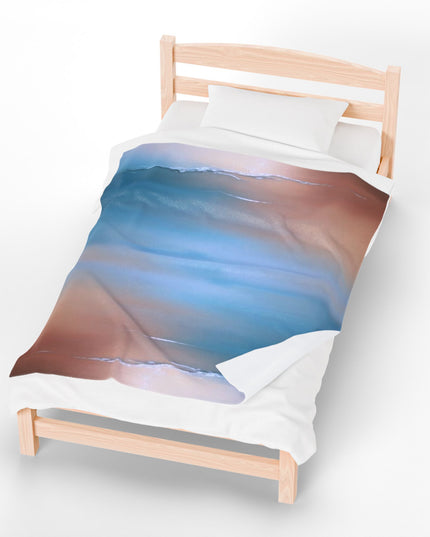 Blue Sea Peach Fog Velveteen Plush Blanket, 50" x 60"