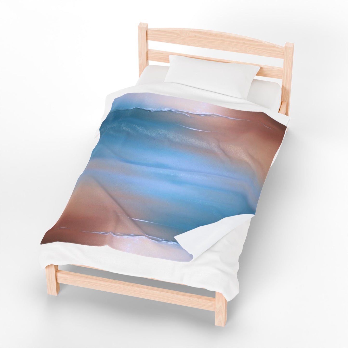 Blue Sea Peach Fog Velveteen Plush Blanket, 50" x 60"