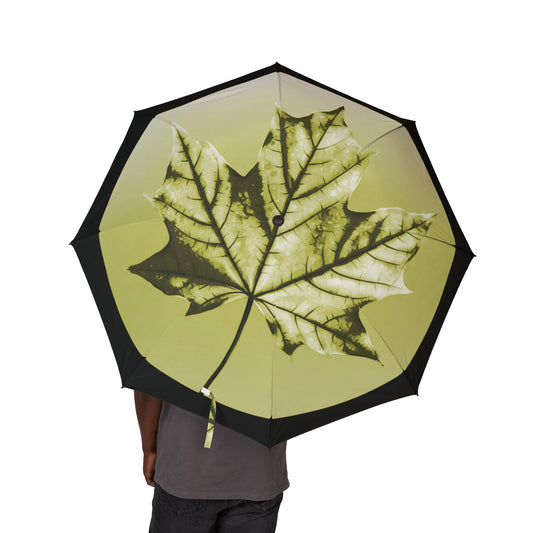 Lemongrass Maple Leaf Foldable Umbrella - Compact & Chic