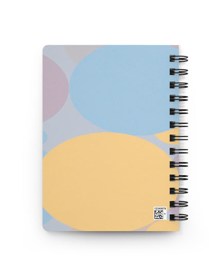 Pastel Baby Blue and Peach Patches Spiral Bound Journal, 5" x 7" 150 pages