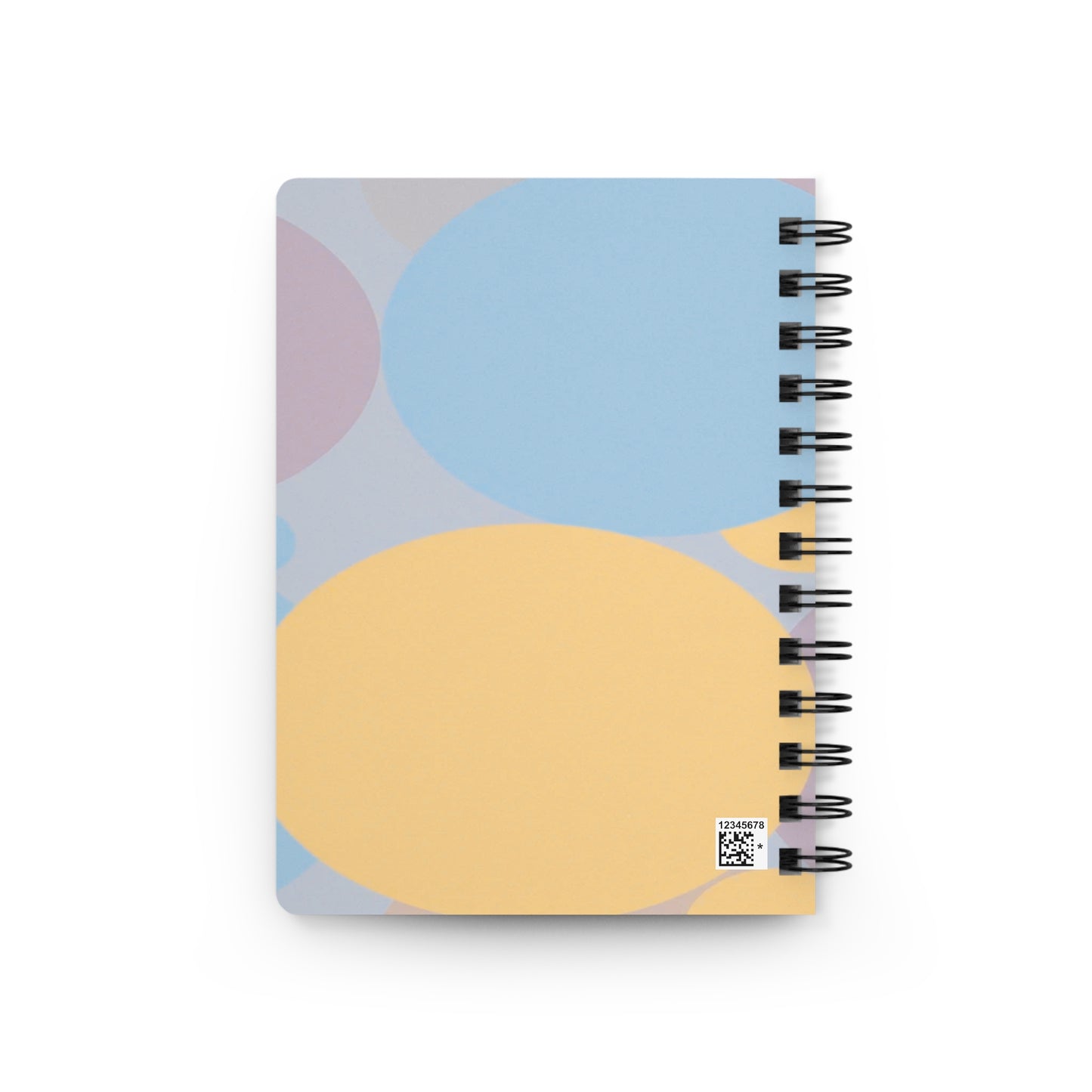 Pastel Baby Blue and Peach Patches Spiral Bound Journal, 5" x 7" 150 pages