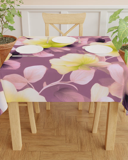 Lemon Blossom Floral Bunch Tablecloth, 55" x 55"