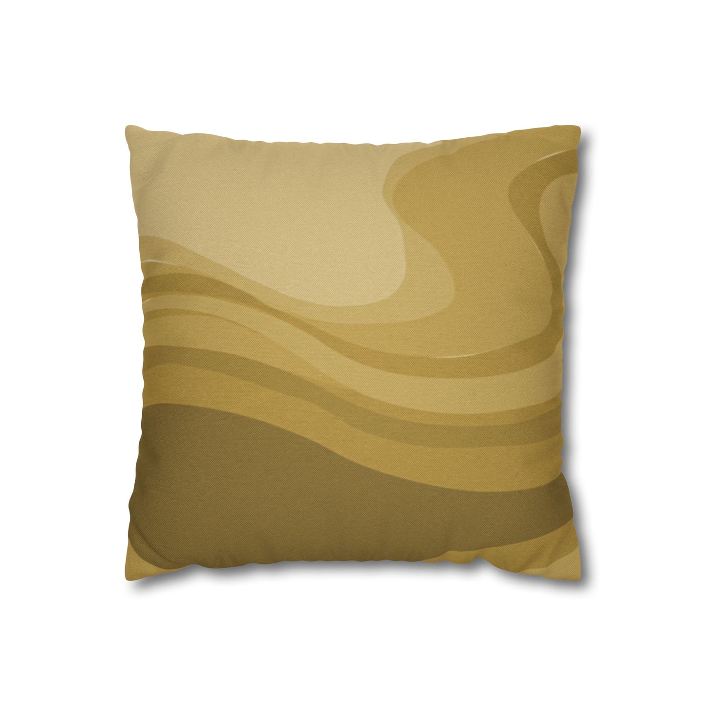Brown Wavey Spun Polyester Square Pillowcase, 14" x 14"