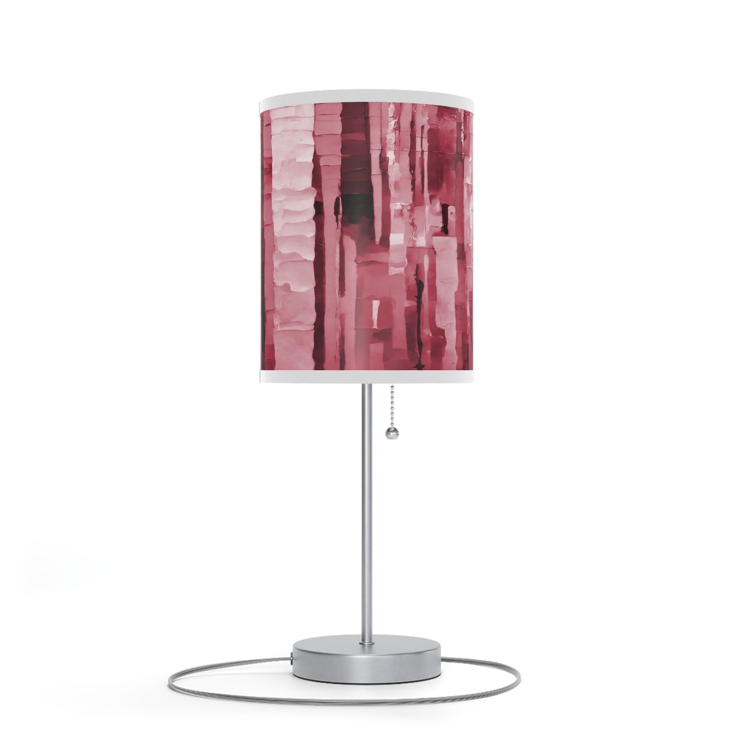Striped Ruby Table Lamp on a White or Silver Stand, US|CA plug