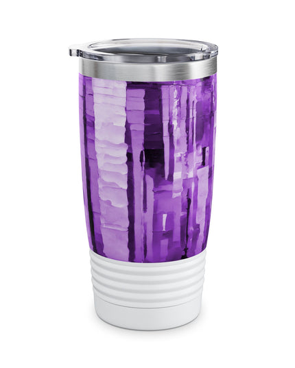 Striped Powder Lavender Ringneck Tumbler, 20oz in white