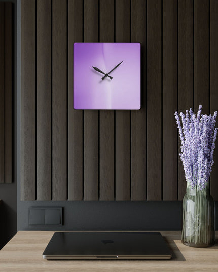 Soft Lavender Fade Acrylic Wall Clock, Round or Square, 10.75" x 10.75"
