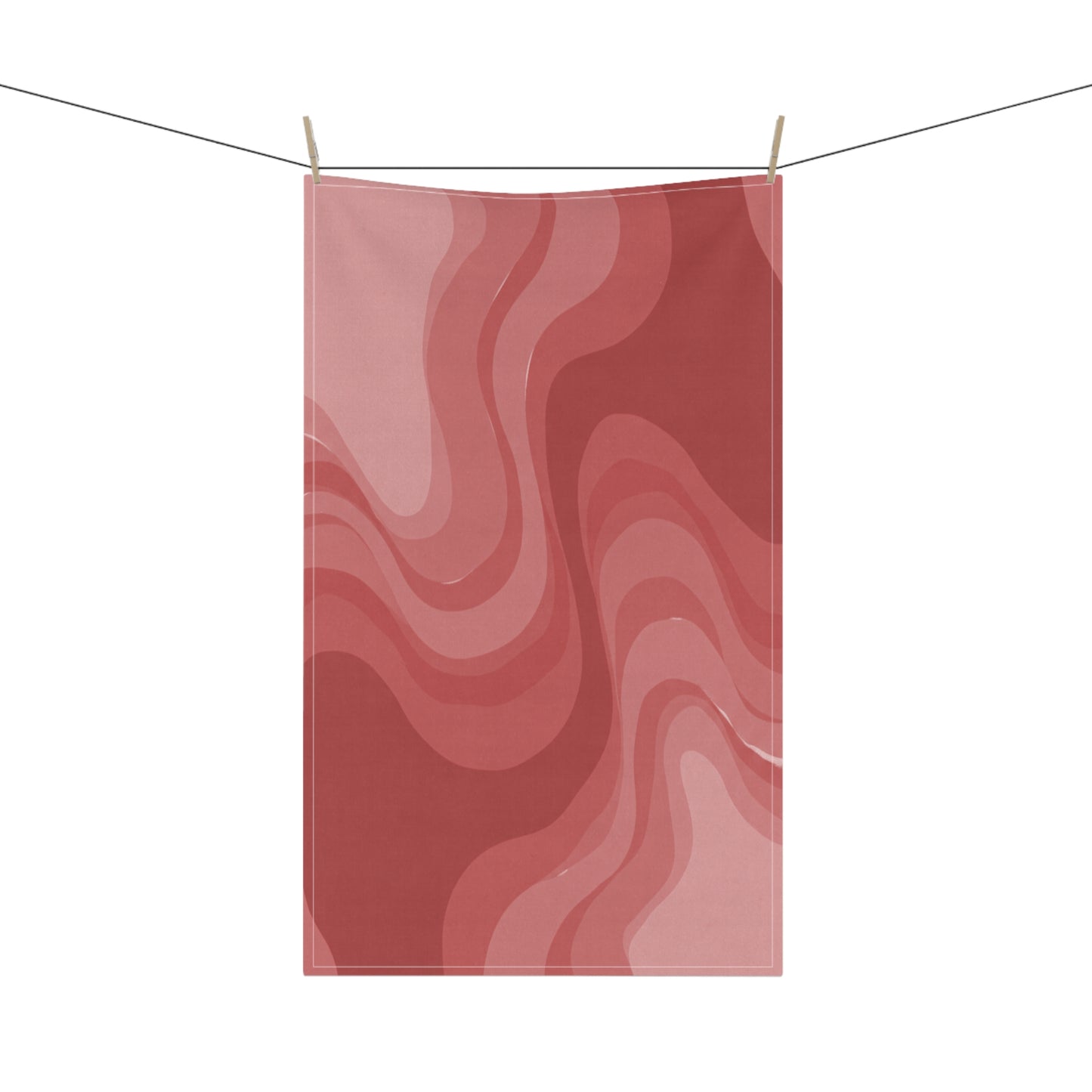 Power Red Wavey Tea Towels (cotton, poly), 18" x "30