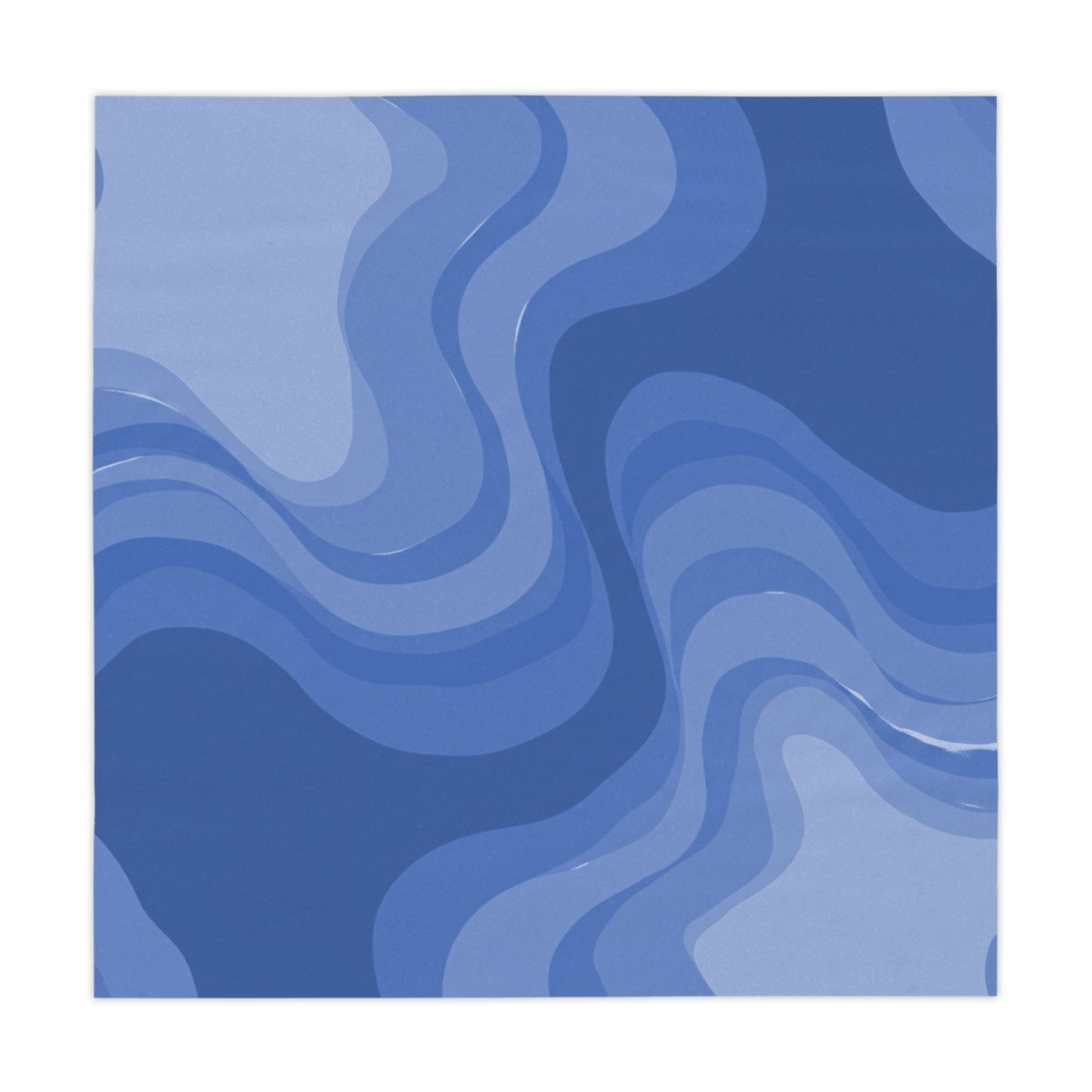 Deep Blue Wavey Tablecloth, 55" x 55"