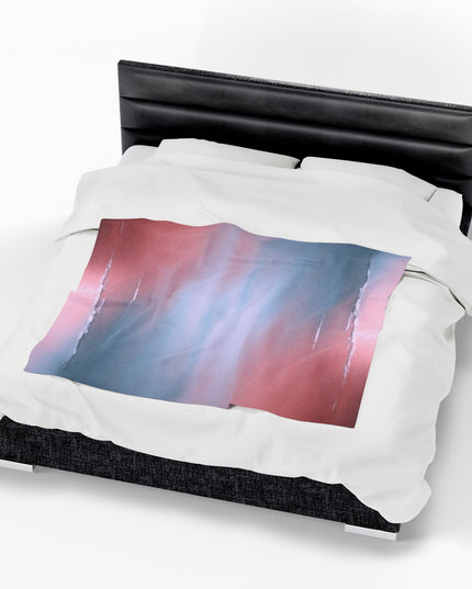 Gray Sea Pink Fog Velveteen Plush Blanket, 50" x 60"