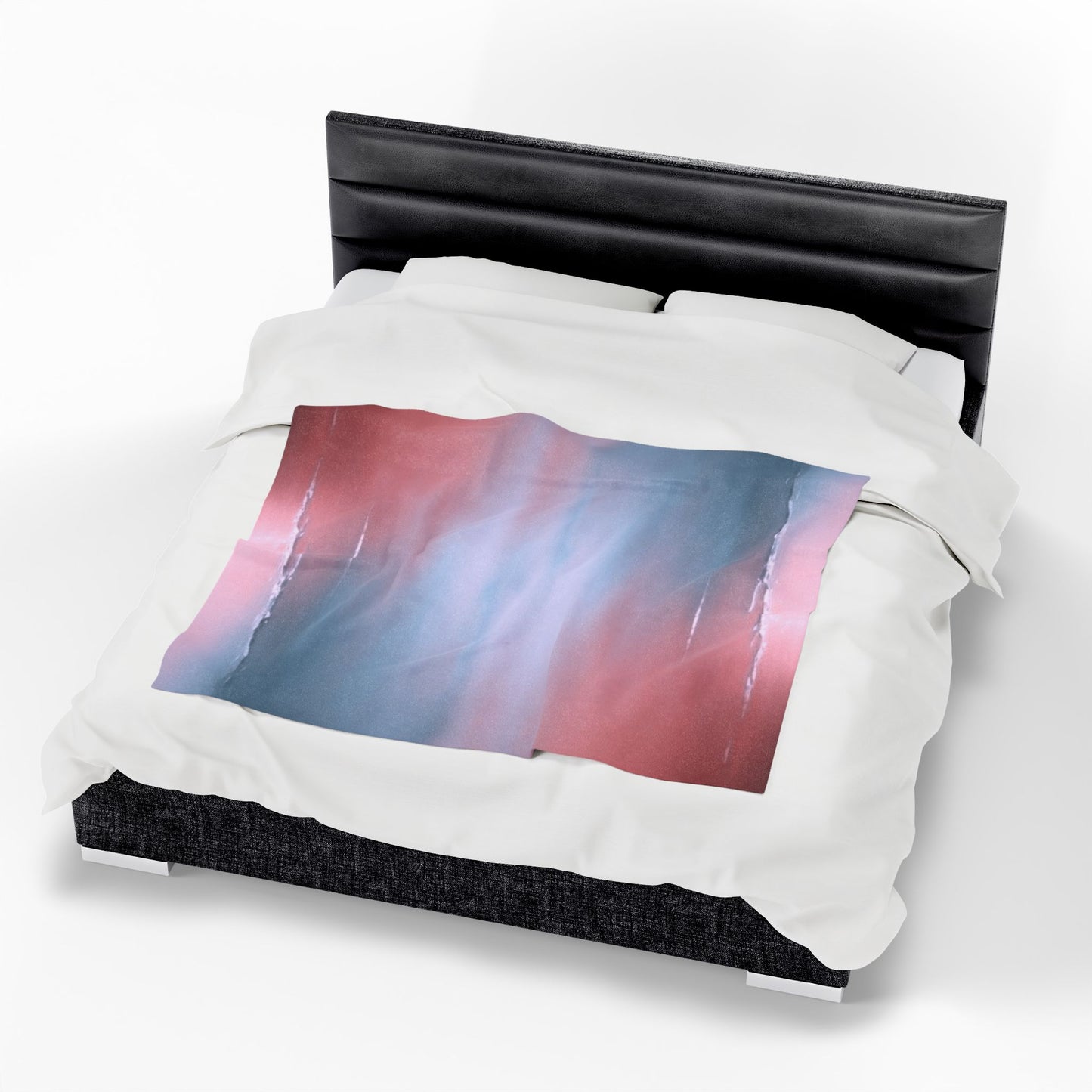 Gray Sea Pink Fog Velveteen Plush Blanket, 50" x 60"
