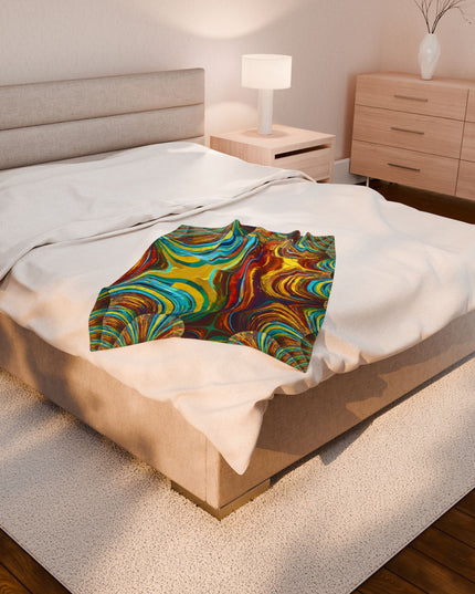 Uzi Spiral Alpha Velveteen Plush Blanket, 30" x 40"