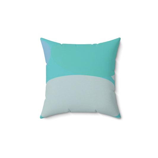 Pastel Tan and Tif Patches 14" x 14" Faux Suede Square Pillow