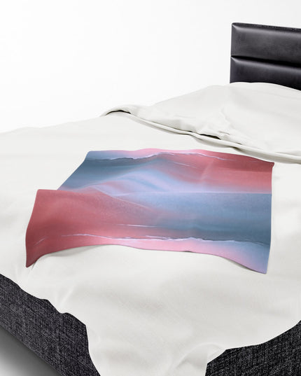 Gray Sea Pink Fog Velveteen Plush Blanket, 30" x 40"
