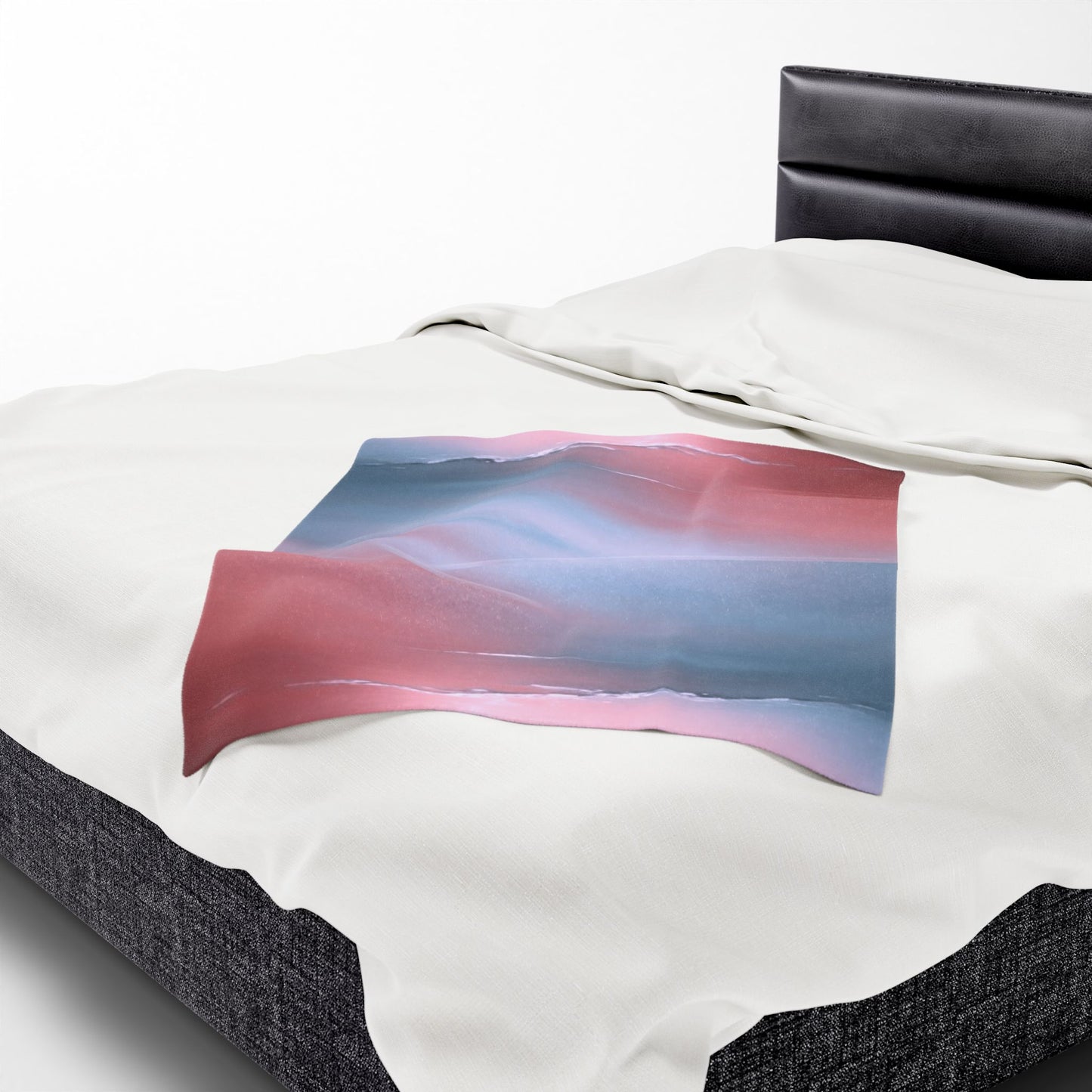 Gray Sea Pink Fog Velveteen Plush Blanket, 30" x 40"