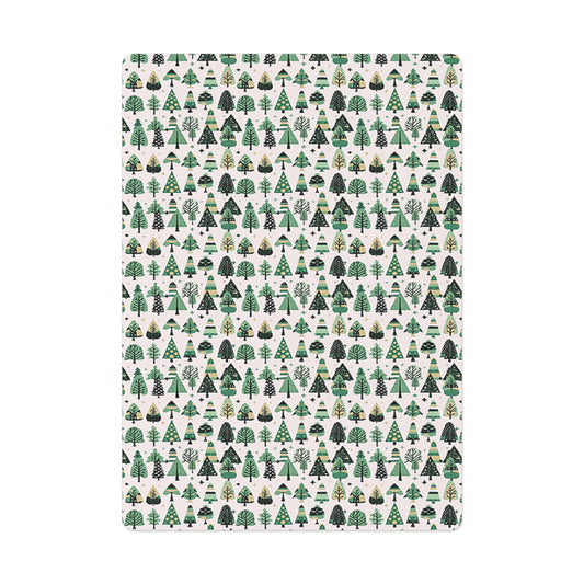 Mini Vintage Green Trees Poker Cards
