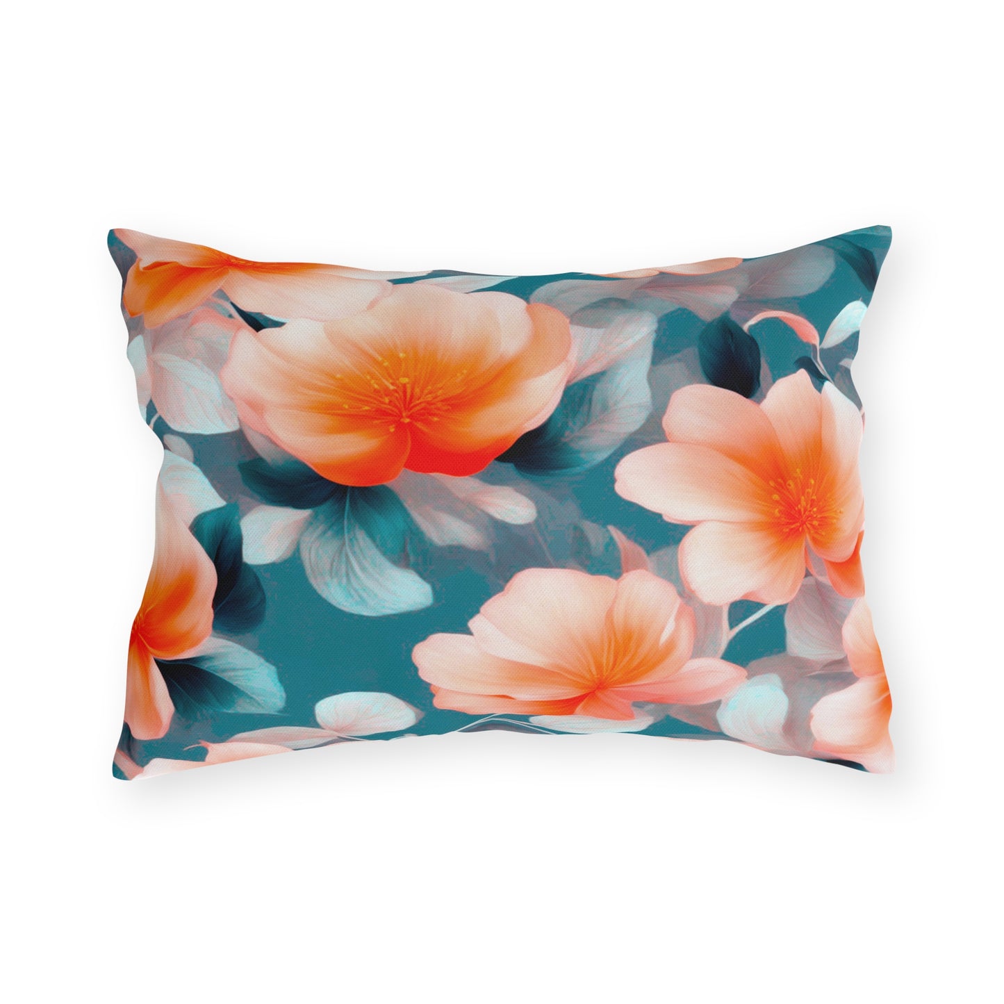 Orange Blossom Floral Bunch Outdoor Pillow, 20" x 14"