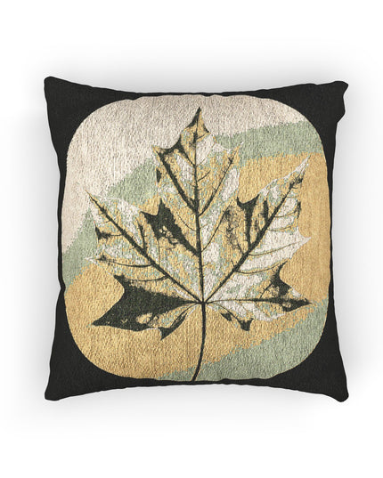 Lemongrass Maple Leaf Woven Pillow, 17" x 18"