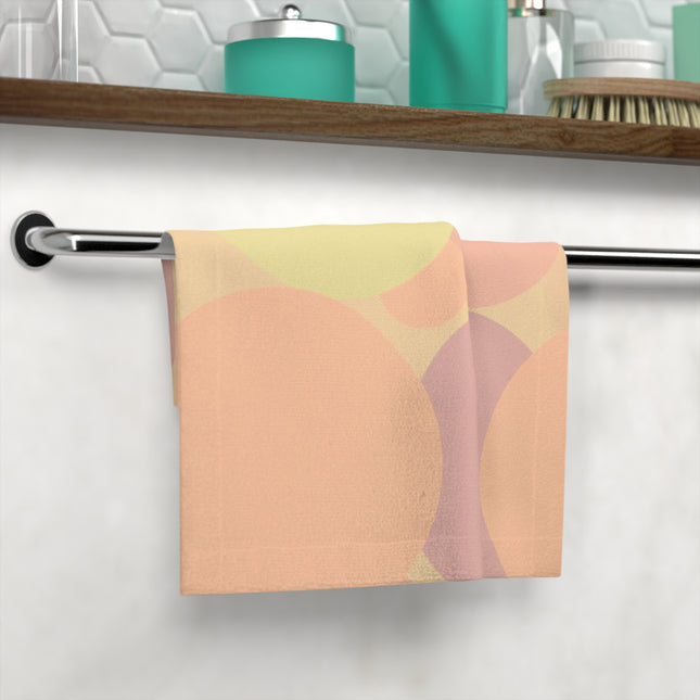 Pastel Hot Peach Patches Face Towel, 13" x 13"