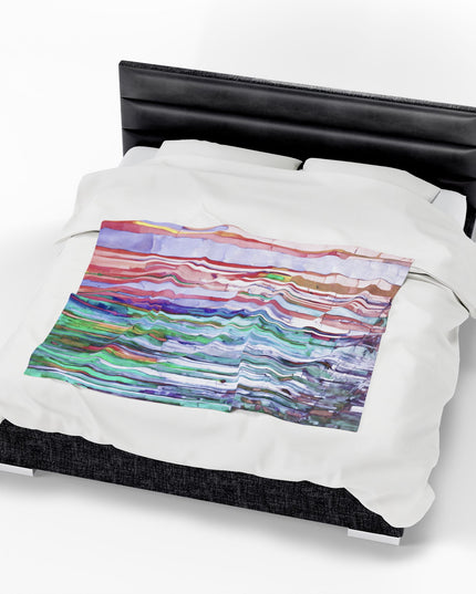 Striped Pastels Velveteen Plush Blanket, 50" x 60"