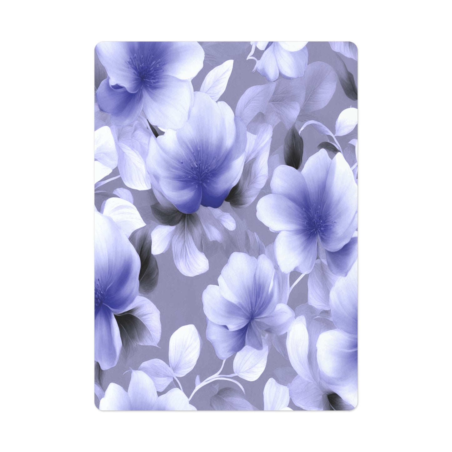 Indigo Blossom Floral Bunch Poker Cards
