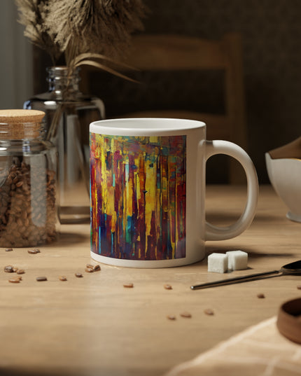 Striped Alpha 20 oz White Glossy Jumbo Mug