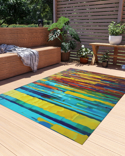 Striped Alpha Outdoor Rug, 60" x 84"