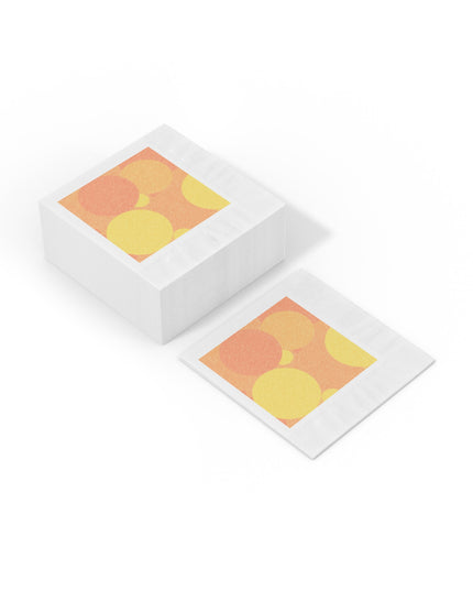 Pastel Bright Oranges Patches White Coined Napkins, 6.5" x 6.5"