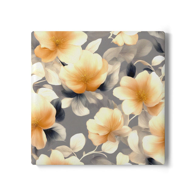 Soft Blossom Floral Bunch Square Ceramic Coaster, 4" x 4"